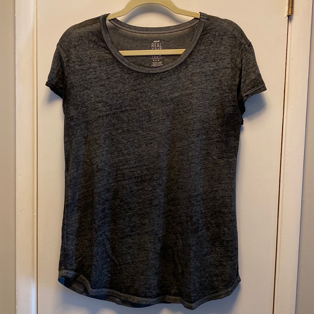 Aerie "Real Soft" Crew Neck Tee - Grey